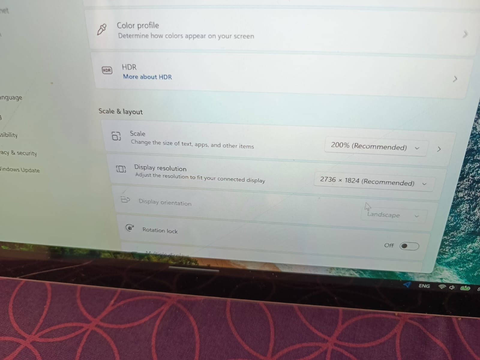 السلام عليكم إخوان تاب مايكروسوفت برو Microsoft pro 5المواصفات
CPU Intel(R) Core(TM) i5السابع جيل السريع جدا
- مع كارت الشاشة انتل نوع graphic family INTEL HD
- شاشة 12.5(2736X1824)2K HD Display with LED
- الهارد SSD M2 128GB
وممكن اضافة رام خزن خارجي GB1000لغاية
- الرام 4 جيجا DDR4
- CAM -BT -HDMI ....الخ
الباتري جيد
بدون شاحن
برامج واوفيس - ويندوز 11 64BIT مفعل اصلي مايكروسوفت سيرفيس
+ ومآوس وايرلس
ملاحظة الجهاز نظيف...... يوجد فطربالشاشة غير مؤثر اطلاقا اللمس شغال الحمد لله والبقية شغال اداء عالي الجودةصورة وصوت بديعة
سعر المطلوب 75 الف دينار فقط نهائي بدون عملة اللي يفيدة الجهاز بهذا السعر مع الشكر لادارة الكروب
***********واتس ايضا

نص مكتوب في الصور:
- About Your PC is monitored and protected. See details in Windows Security Related settings Change product key or edition of Windows Read the Microsoft Software BitLocker settings Device Manager Remote desktop System protection Advanced system settings Rename this PC (advanced) Help from the web Finding out how many cores my processor has Checking multiple Languages support Checking multiple Language support Get help Give feedback Installed RAM 4.00 GB Speed: 1867 MHz Processor Intel(R) Core(TM) i5-7300U CPU @ 2.60GHz 2.71 GHz Graphics Card 128 MB Intel(R) HD Graphics 620 Storage 119 GB 48 GB of 119 GB used Rename this PC Copy TABLET-T3C5UL03 Surface Pro Device Specifications Device Name TABLET-T3C5UL03 Processor Intel(R) Core(TM) i5-7300U CPU @ 2.60GHz 2.71 GHz Installed RAM 4.00 GB Graphics Card Intel(R) HD Graphics 620 (128 MB) Storage 119 GB SSD THNSN0128GTYA TOSHIBA Device ID F0CF4AA3-3C88-4CA7-9135-393EC2E488FA Product ID 00330-62911-33350-AADEM System Type 64-bit operating system, x64-based processor Pen and touch Pen and touch support with 10 touch points
- ملخص مباراة البرتغال وكرواتيا | دور ال32 - كأس العالم FIFA 2026
- الميكروفون الخلفي ضوء الخصوصية الخلفي الكاميرا الخلفية فتحة بطاقة microSD Surface
- السوق المفتوح
- opensooq.com
- The Day Cristiano Ronaldo youtube.com/watch?v=donJc_pR7dI Ask Google Install juventus vs barcelona YouTube MOON BALL EL ULTIMO EL CLASICO MEJORESESTOS 16:53 Dubbed The Day Crist Ronaldo Taugh Moon Ball 3M views 3 years The Day Cristiano Ronaldo Showed 12 Moon Ball 2M views 4 years ago Ronaldo dominates again! FTB PRO 717K views 9 months ago POR 5-3 ESP 24:44 C. Ronaldo vs Leo Messi ... ReNo9Prod 21M views 6 years ago 14:20 The Day Cristiano Ronaldo Showed ... 19M views 3 years ago 13:06 10:04 AM 8/3/2026 ENG 0:29 / 10:47 Subtitles/closed captions C The Day Cristiano Ronaldo Showed Lionel Messi Who Is The Boss Moon Ball 1.23M subscribers Subscribe 39K Share Download Save 4M views 3 years ago The Day Cristiano Ronaldo Showed Lionel Messi Who Is The Boss Click Here To Subscribe: https://bit.ly/2QlXGzX FACEBOOK: https://bit.ly/3togaX... more أيتام حارة قادمة
