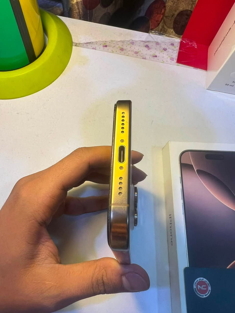 ايفون 16 برو ماكس 256GB للبيع
شرق اوسط 
اللون الصحراوي 
بطارية 90 
نظافة 100‎%‎ 
الجهاز بعده داخل الضمان ينتهي 16/9/2026
ضمان icenter 
ملحقات ( كارتونه + كيبل + كارت الضمان )
العنوان بغداد 
السعر 1,325,000
مليون و325 وبي مجال للطيبين 
الشراي يتصل 
***********
موجود واتس اب و فيس و اتصال وبخدمتكم

