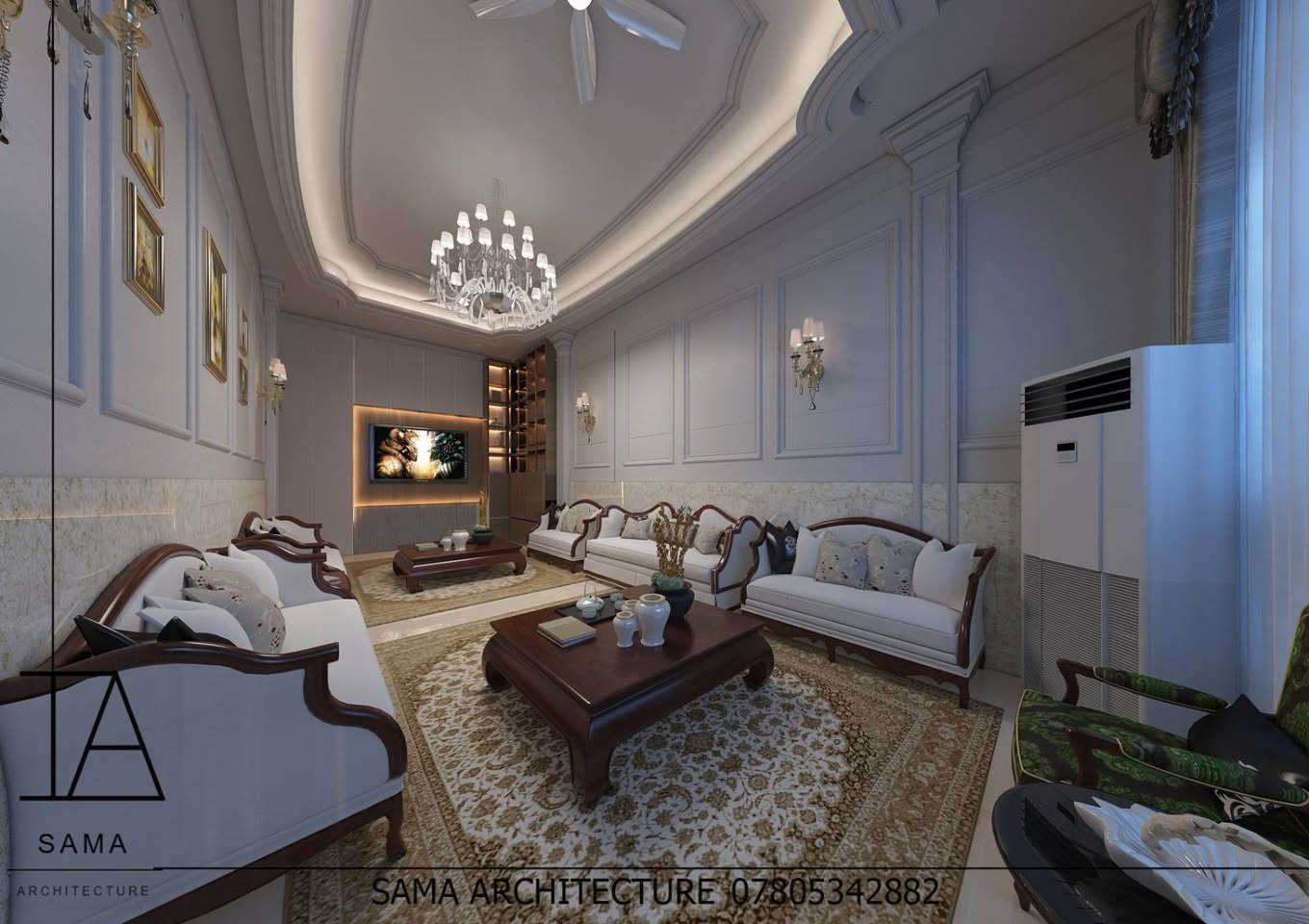 صالة ضيوف • مودرن كلاسيك • تصميم داخلي