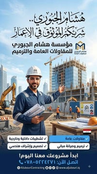 🏗️ هشام الجبوري للمقاولات العامة والترميم 🔨 ​نحلم.. فنبني، ونرمم.. فنُ...