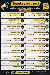 مطلوب عمال • مهن متعددة • بغداد