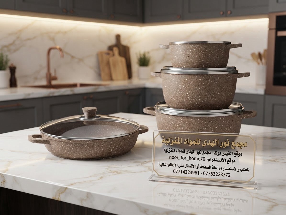 مواد منزلية مستلزمات منزلية 
مجمع نور الهدى للمواد المنزلي 
كل مايحتاجه بيتك في مكان واحد 
سيت جدورة اصلي كرانيت تركي متكون من 4 قطع 
ومتوفر 5 قطع للتواصل والاستفسار المراسلة على الارقام الظاهرة 
***********
***********