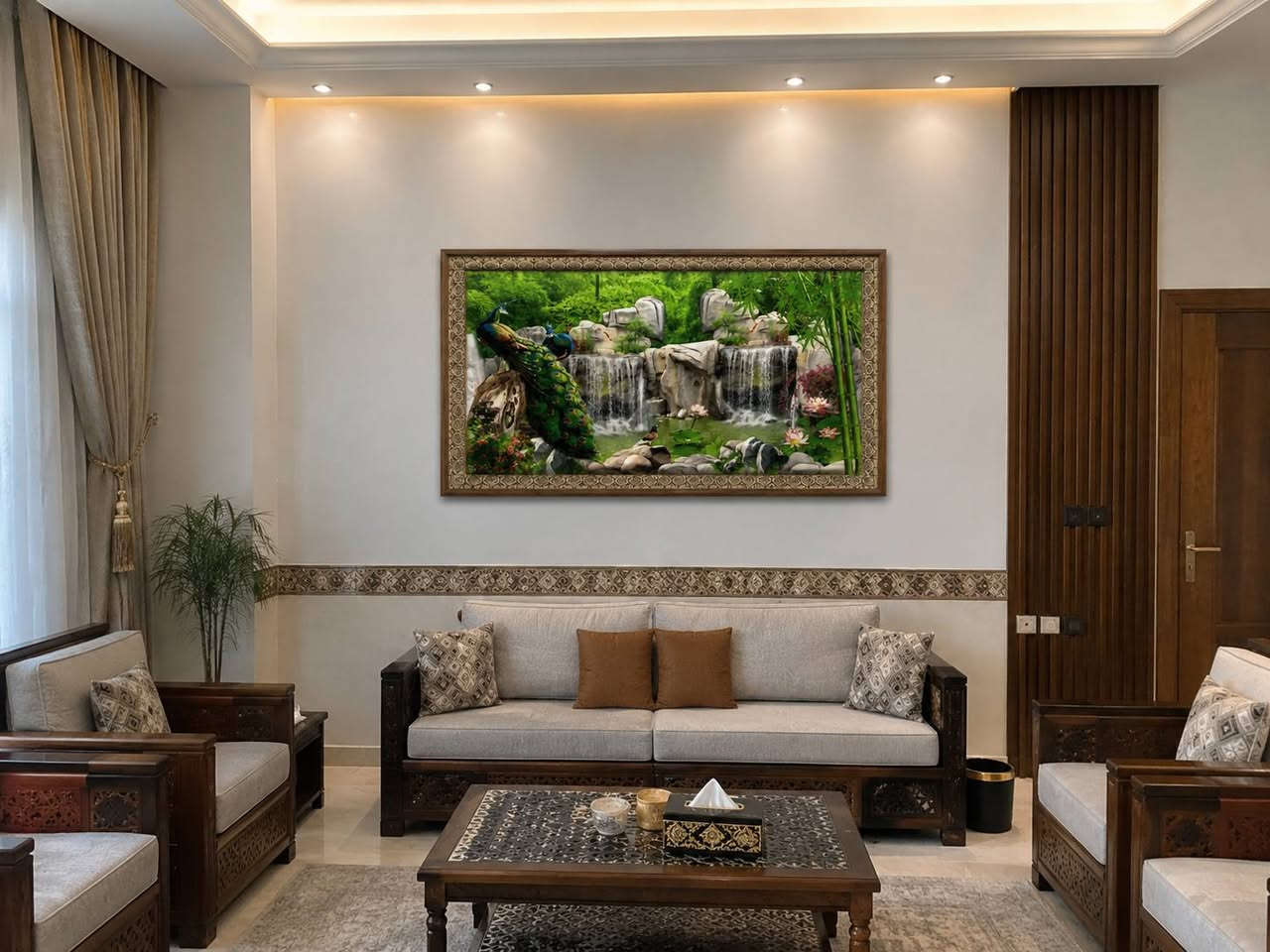 مناظر بورسلين صيني • ١٨٠×١٢٠ سم • مزجج مذهب