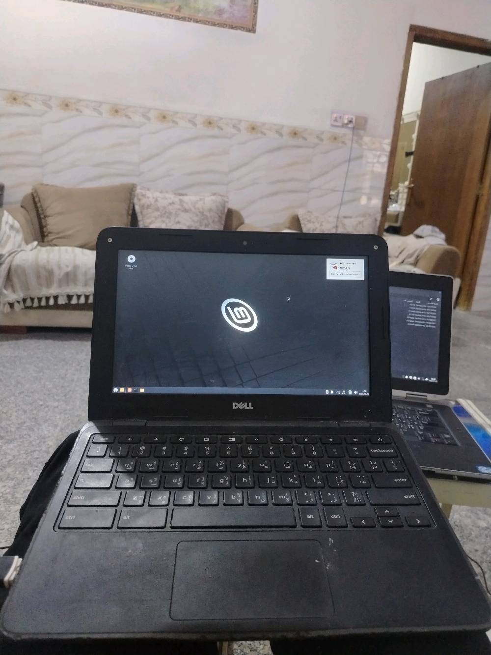 حاسبة مكتبية أو دراسية
شنو الموديل بالضبط مال اللابتوب؟ إذا تعرف رقم الموديل أو السلسلة من Dell اكتبه حتى يكون أوضح للمشتري.: 
Chromebook 1100
منو وين مكانك؟ يعني بأي محافظة/منطقة حتى الناس تعرف وين تستلم الجهاز.: 
بابل المركز
شكد حالة الجهاز من ناحية الاستخدام؟ بيه خدوش، كسر، أو شي متغيّر/متصلّح؟: 
الجهاز نضيف 80% ، ما مفتوح للتصليح استخدمناه فقط للدراسة 
البطارية والشحن شغالين زين؟ ويّا الشاحن الأصلي لو شاحن بديل؟: 
بطارية نسبتها 100% ووشحن يدوم عندك حتى 6 ساعات
مواصفاته شنو بالضبط: الرام، التخزين، والمعالج؟ وإذا تريد، هل بيه نظام Chromebook/ChromeOS لو نظام ثاني؟: 
رام 4 ، التخزين 15 وقابل للزيادة حتى 500 گيگا بايت ، حاليا منصب عليها لينكس بس اذا تريد انصبلك عليها أي نظام قبل لا ادزها بس بلغني