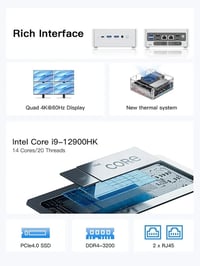 ميني بي سي • مينسفورم NAB9 • i9-12900HK, ٣٢GB رام