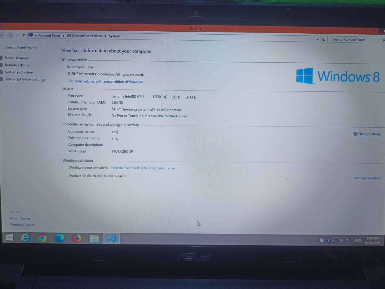 لابتوب nsus
موصفات بل صوره 

سعر 125وبي مجال

العنوان البصرة رقمي ***********
