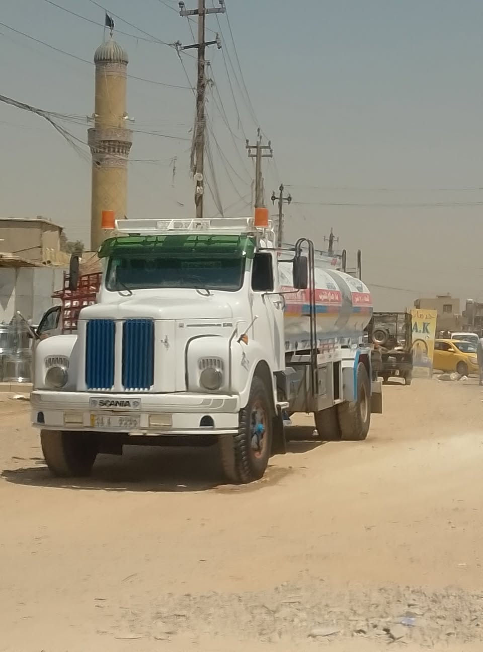 السلام عليكم لبيع سكانيا مسجل تنكر ماء حوضي  محرك ستاندر لا صرف ولا بخار كير جديد اكسين ال 112 تانكي جديد رقم بابل انجليزي تحويل ثاني يوم مكان بغداد رقم الهاتف ***********
***********
