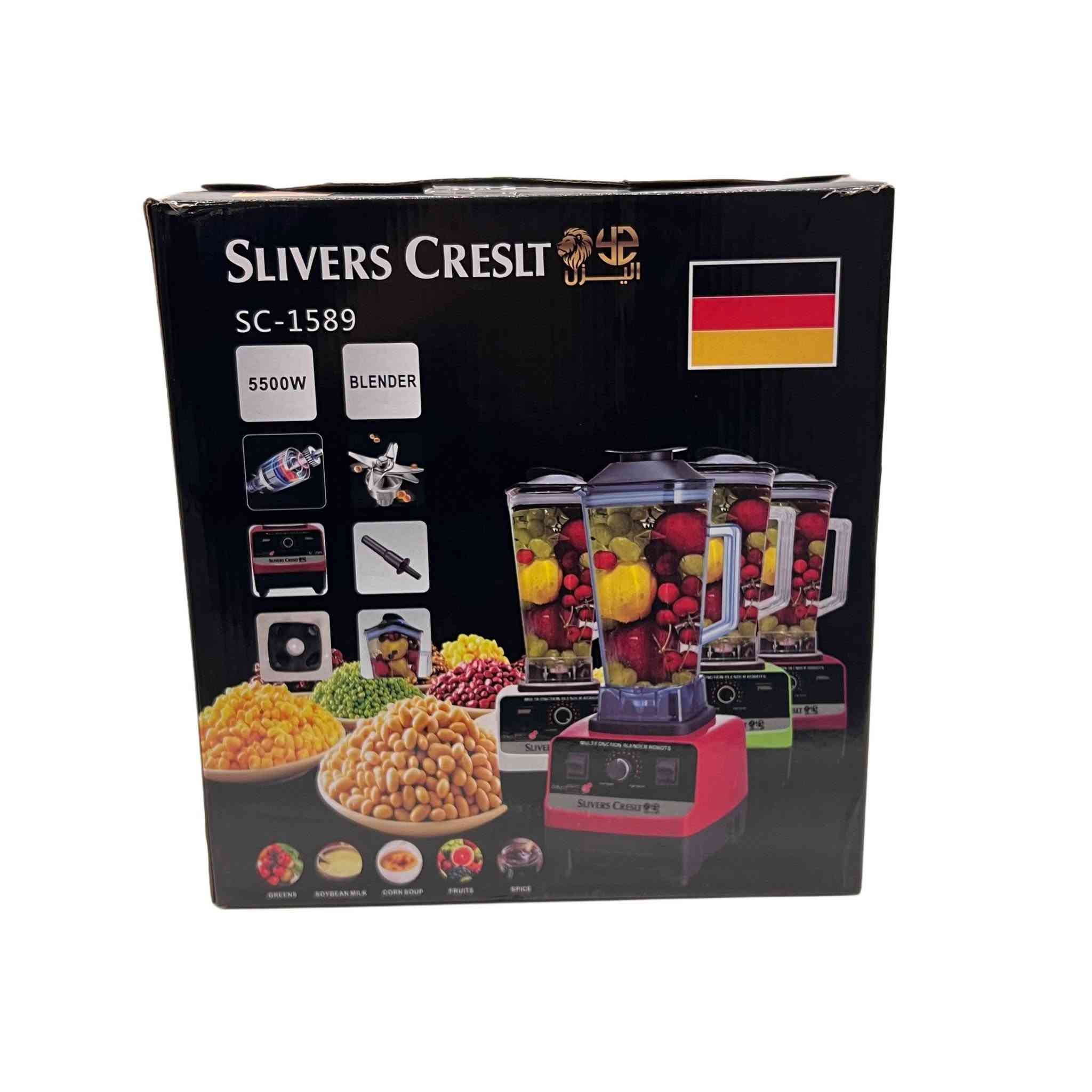 خلاط كهربائي جديد Slivers Creslt متعدد الوظائف موديل SC-1589 
خلاط كهربائي قوي ومتعدد الاستخدامات مصمم لأعمال الخلط والطحن اليومية بكفاءة عالية.

• محرك بقدرة 5500 واط مناسب للاستخدام المكثف

• سرعة دوران عالية تصل إلى 32000 دورة/الدقيقة

• تحكم بالسرعة

• شفرات تقطيع من الستانلس ستيل

• جرة كبيرة من البولي كربونيت بسعة 2500 مل

• نظام حماية من زيادة التيار وارتفاع الحرارة

• القدرة الكهربائية: 5500W

• السرعة: 32000 RPM

• سعة الجرة المقننة: 2.5 لتر

• الجهد الكهربائي: 220V ~ 50Hz

للتواصل *********** واتساب فقط
