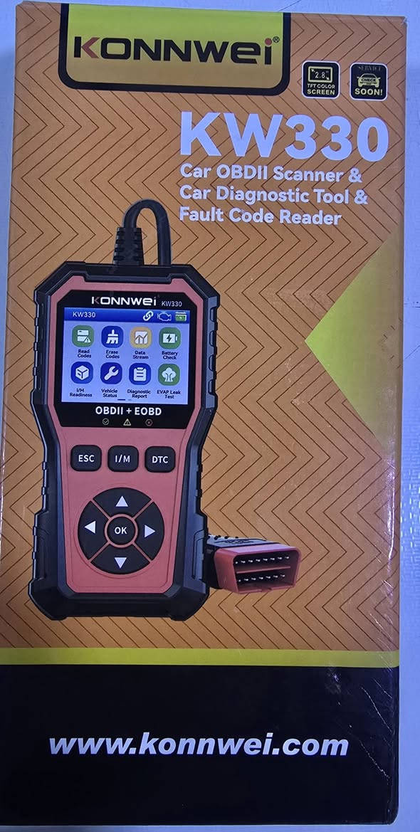 جهاز KONNWEI   KW330 .
هو أداة احترافية لتشخيص وفحص أعطال سيارات OBD2، ويُستخدم لقراءة ومسح رموز أخطاء المحرك بسهولة.

أبرز مميزات جهاز Konnwei KW330 :

1_فحص أعطال المحرك
2_قراءة ومسح رموز الأخطاء (DTC)
3_إطفاء ضوء فحص المحرك (Check Engine)
4_فحص بطارية السيارة.

مؤشرات LED : 

يحتوي على مؤشرات ضوئية (خضراء، صفراء، حمراء) لتحديد حالة الأعطال بسرعة.

بيانات حية :

عرض تدفق بيانات الحساسات وبيانات الإطار المجمد (Freeze Frame) وقراءة حالة الجاهزية (I/M Readiness)

شاشة ملونة :

 يأتي مع شاشة ملونة بحجم 2.8 بوصة واضحة وسهلة الاستخدام.

توافق واسع : 

يدعم معظم سيارات أمريكا (منذ 1996)، وأوروبا وآسيا (منذ 2003) التي تدعم بروتوكولات OBDII وCAN.

بدون بطارية :
يعمل مباشرة عند توصيله بمنفذ OBD2 الخاص بالسيارة ولا يحتاج لبطارية خارجية.

للطلب والاستفسار يرجى مراسلة الصفحة
متوفر توصيل جميع المحافظات.

نص مكتوب في الصور:
- KONNWEI kw330 2025 ترقية الإصدار أوضاع OBD2 الكاملة ضوء فحص المحرك فحص الانبعاثات البحث عن رموز الأعطال بث البيانات المباشر