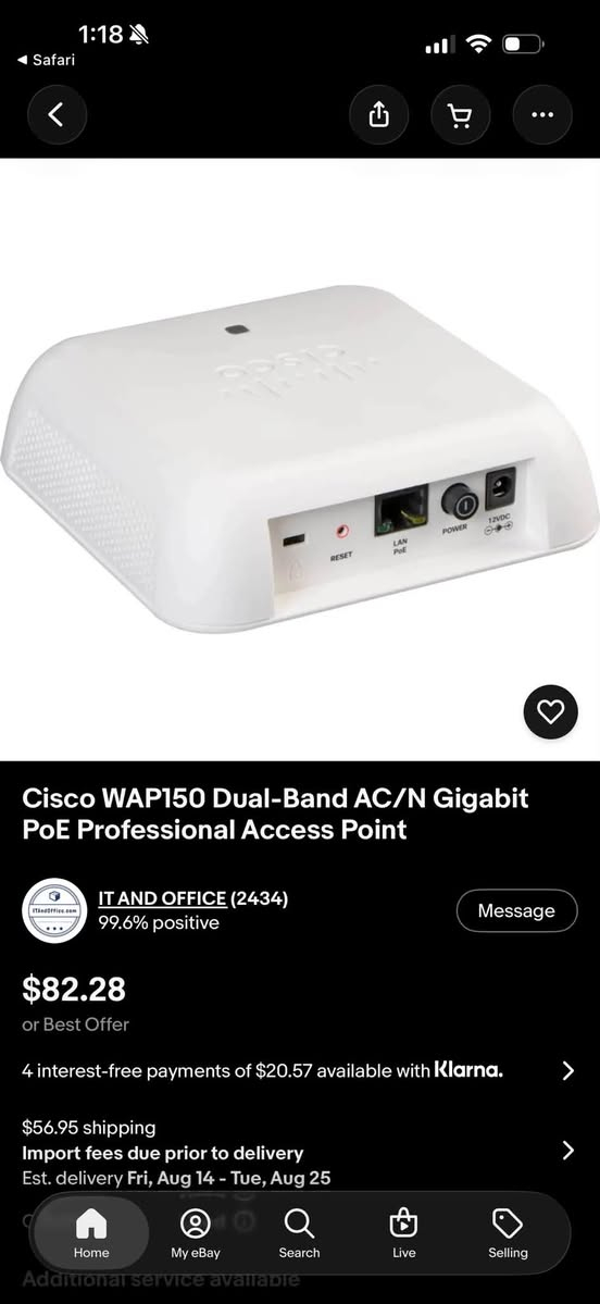 أجهزة أكسس بوينت احترافية Cisco WAP150 Wireless-AC/N (عدد 5 قطع)
خمس قطع اكسس بوينت سيسكو احتيافي (Cisco WAP150) - مبرمجة ومحدثة ومجهزة بالكامل للعمل فوراً.
 البرمجة والحالة: مفرمتة ومحدثة لأحدث نظام رسمي جاهزة للتوصيل والاستخدام المباشر.
 البث والسرعة: تبث ترددين بنفس الوقت Dual-Band (2.4\{ GHz} + 5{ GHz}) ببروتوكول Wireless-AC لسرعة إنترنت وتغطية عالية.
 التغذية والطاقة: تدعم ميزة PoE (Power over Ethernet) لتشغيلها عبر كابل الشبكة مباشرة، أو عبر محول طاقة عادي (12V).
 إدارة شبكات متقدمة: تدعم الـ VLANs، وشبكات الضيوف، وعزل الشبكات، مع إمكانية ربط القطع كشبكة واحدة (Clustering).
 الاستخدام المثالي: ممتازة جداً للمنازل الكبيرة، المكاتب، الشركات، أو الكافيهات التي تحتاج استقرار في الواي فاي.
السعر مناسب جدا واجهزة مثالية ومستقرة اكثر من اجهزة راوتر الاعتيادية مكاني بصرة 
***********
