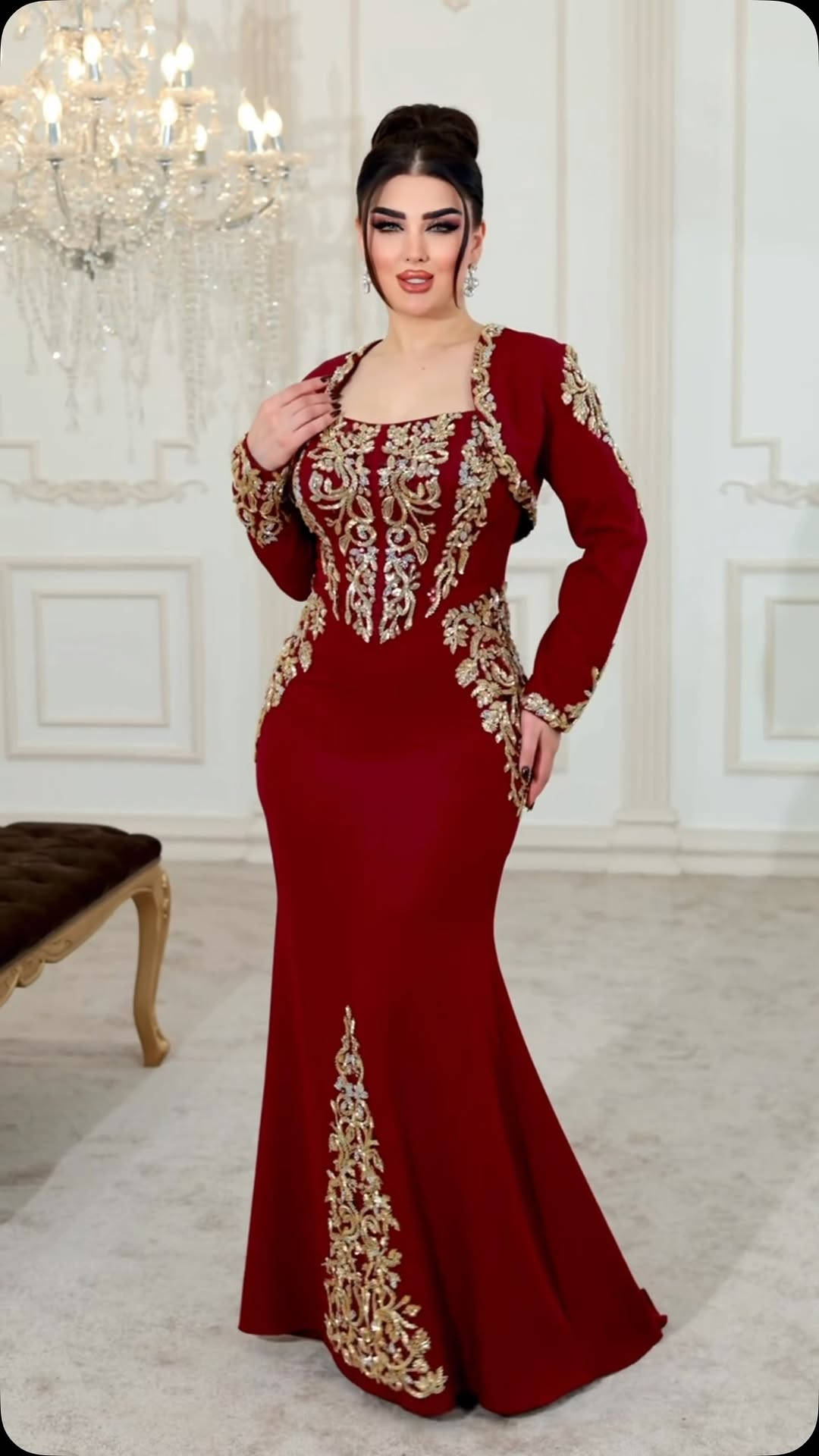 قفطان فخم • مشغول • مقاسات ٤٠-٥٠