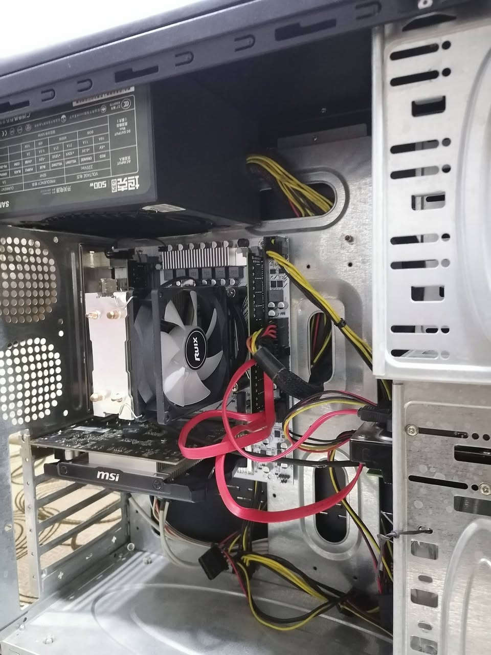 بيسي بيع مستعجل *********** واتساب
المواصفات گالأتي :

CPU: Xeon E5 2650 v4
GPU: GTX 750 Ti 2gb gddr5
PSU: SAMA 500 W
SSD: 500GB
HDD: 500GB
MTH: X99 PR9-H
RAM: 16 GB 2x8 2666hz
 ومبرد هوائي rgp
شاشه حجم 19 هرتزيه 75HZ VGA فقط 
الكيس مو مهم شگله شويه قديم  
كل القطع جديده ماعدا الكرت مستعمل بس ادائه يخبل بالنسبه للمواصفات
السعر 225 وقابل للتفاوض
