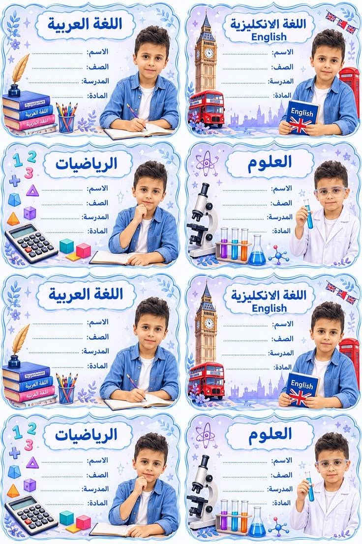 فرح طفلك التلميذ بطبع الصور على الدفاتر وطبع ستيكرات اسماء حسب الطلب 
سواء كانت صور شخصية او صور شخصيات كارتونية 

باحجام مختلفة  واسعار مناسبة 

كل ماهو جديد تجدونه في مطبعة الابرار 
للاستفسار : ***********

او مراسلة الصفحة 

العنوان: الشرقاط .قرية شكرا. توصيل جميع محافظات

نص مكتوب في الصور:
- اللغة العربية الاسم: الصف: المدرسة: المادة: لغة انجليزية ABC الاسم: الصف: المدرسة: المادة: رياضيات 1 2 3 4 الاسم: الصف: المدرسة: المادة: علوم الاسم: الصف: المدرسة: المادة: اجتماعيات الاسم: الصف: المدرسة: المادة: التربية الفنية الاسم: الصف: المدرسة: المادة: اللغة الاسلامية الاسم: الصف: المدرسة: المادة: كتاب تركماني الاسم: الصف: المدرسة: المادة:
- الاسم : الصف : المادة :
- اللغة العربية الاسم: الصف: المدرسة: المادة: اللغة الانكليزية English الاسم: الصف: المدرسة: المادة: الرياضيات الاسم: الصف: المدرسة: المادة: العلوم الاسم: الصف: المدرسة: المادة: اللغة العربية الاسم: الصف: المدرسة: المادة: اللغة الانكليزية English الاسم: الصف: المدرسة: المادة: الرياضيات الاسم: الصف: المدرسة: المادة: العلوم الاسم: الصف: المدرسة: المادة:
- الاسم :
- الصف :
- المادة :
- المدرسة :