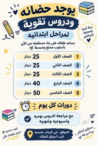 تعليم • حي البيادر • قرب أسواق الملاك