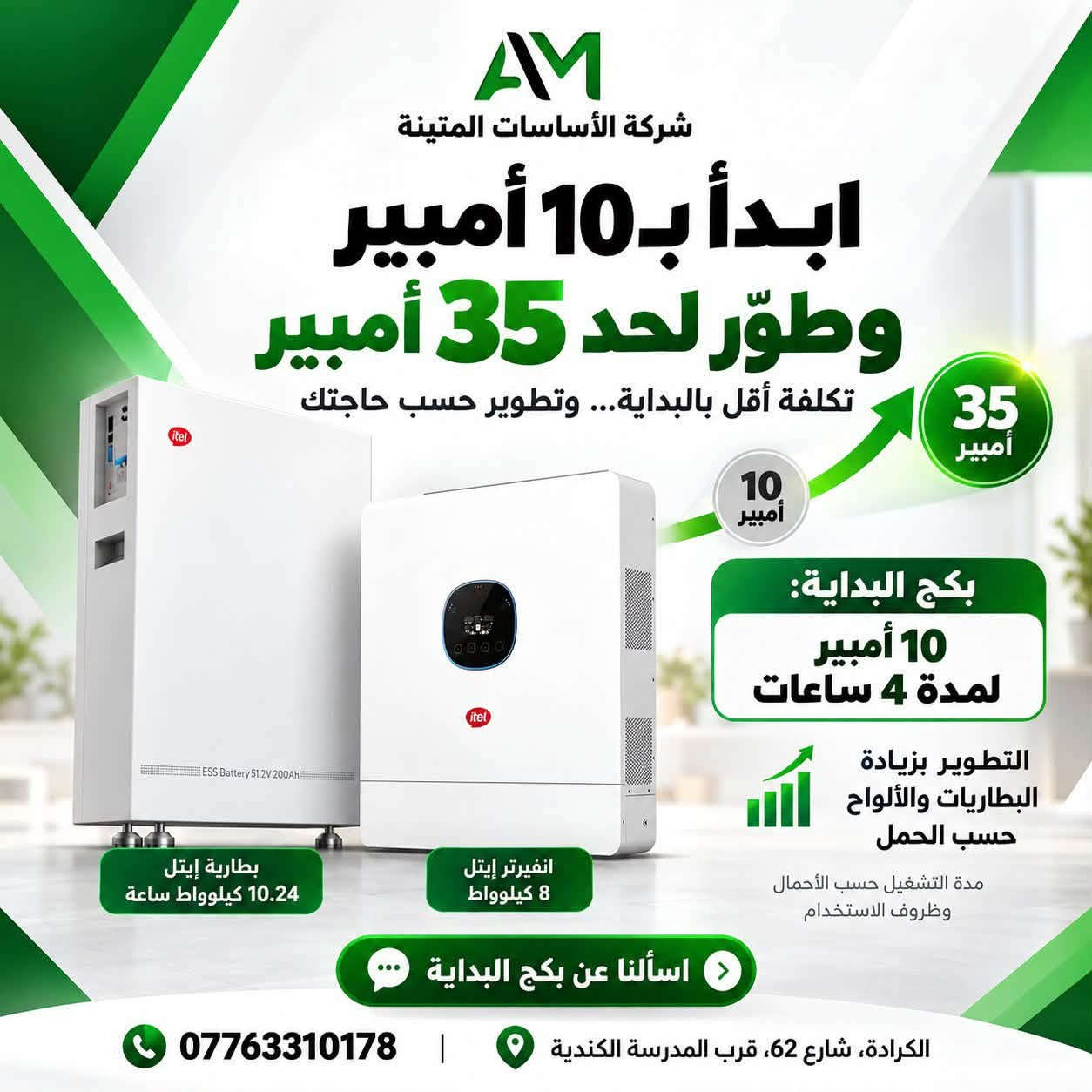 انفيرتر إيتل • بطارية كرنيد • تطوير لـ٣٥ أمبير