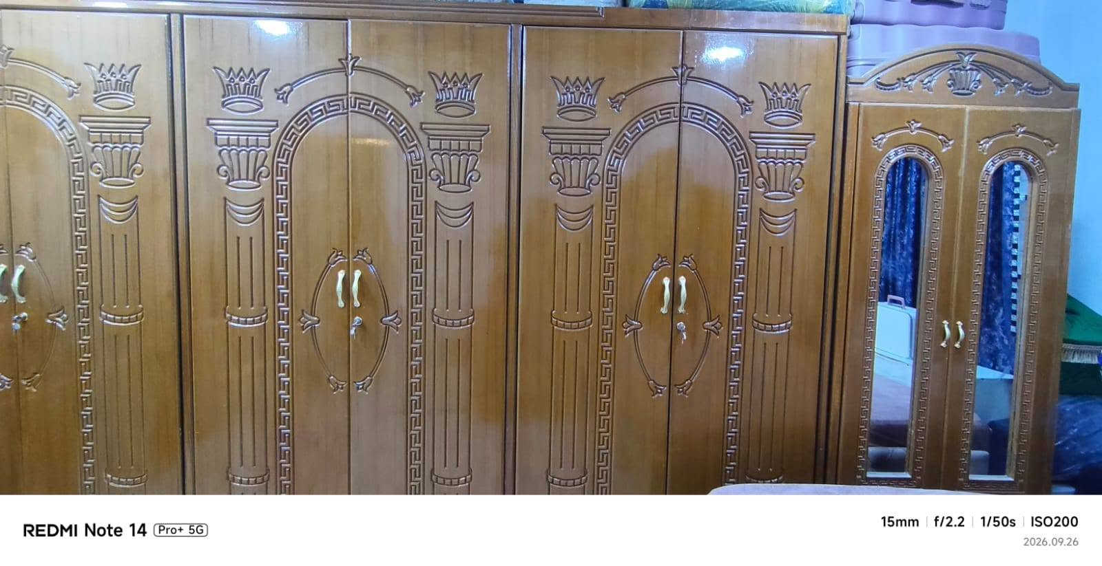 غرفة عراقية صاج ثقيل سبع قطع رايدها ب500 للاستفسار علی الرقم ***********
مکاني الناصرية /المنصورية

نص مكتوب في الصور:
- REDMI Note 14 Pro+ 5G 15mm | f/2.2 | 1/50s | ISO160 2026.09.26
- REDMI Note 14 Pro+ 5G 15mm f/2.2 1/50s ISO125 2026.09.26
- REDMI Note 14 Pro+ 5G 23mm | f/1.65 | 1/68s | ISO100 2026.09.26
- REDMI Note 14 Pro+ 5G 23mm f/1.65 1/56s ISO100 2026.09.26
- REDMI Note 14 Pro+ 5G 15mm f/2.2 1/100s ISO320 2026.09.26
- REDMI Note 14 Pro+ 5G 15mm f/2.2 1/50s ISO200 2026.09.26