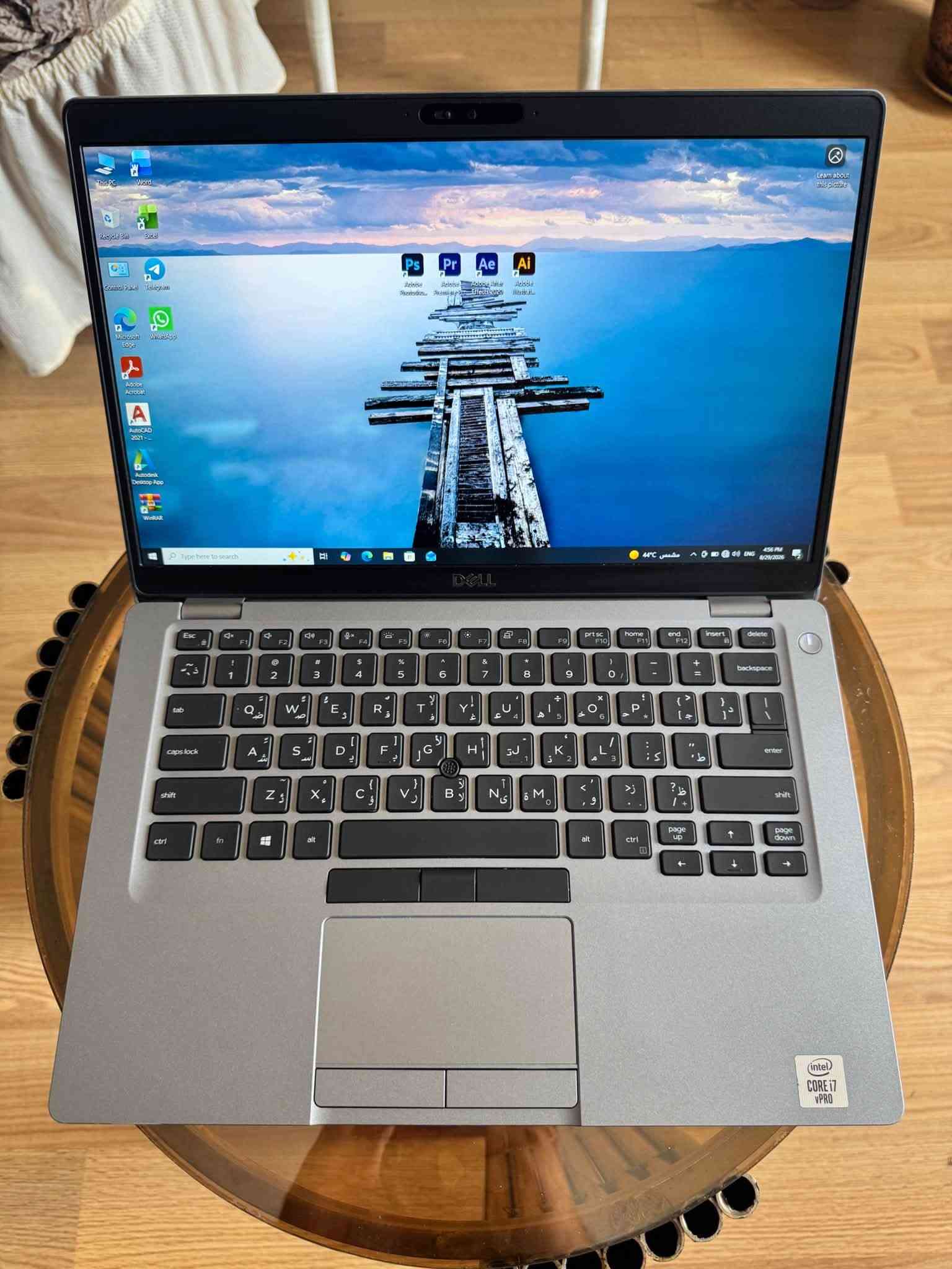 السلام عليكم
لابتوب DELL LATITUDE 5410 سلفر مواصفات حديثة وقوية 
كور اي سفن جيل عاشر كارت شاشة خارجي 
مواصفاتها 
Core i7 10810u كور اي سفن جيل عاشر 
Ram 8 كيكا ddr4
هارد ssd nvme m.2 256كيكا 
كارت شاشة داخلي intel (4كيكا) 
حجم الشاشة 14.1 ips full hd 
كيبورد ضوئي عربي انكليزي 
لابتوب تشغل البرامج الهندسية والتصميم والبرمجة والامن السيبراني 
لابتوب نضيفة كلش ومعتني بيها وبنضافتها 
ملحقاتها شاحنة اصلية وجنطة 
مكاني بغداد الاسكان واذا انت من غير محافظة اكدر ادزها بشركة توصيل 
السعر 450 الف 
***********

نص مكتوب في الصور:
- Current Date/Time: Saturday, August 29, 2026, 4:56:23 PM
- Computer Name: DESKTOP-VQEESF0
- Operating System: Windows 10 Pro 64-bit (10.0, Build 19045)
- Language: English (Regional Setting: English)
- System Manufacturer: Dell Inc.
- System Model: Latitude 5410
- BIOS: 1.42.0
- Processor: Intel(R) Core(TM) i7-10810U CPU @ 1.10GHz (12 CPUs), ~1.6GHz
- Memory: 8192MB RAM
- Page file: 3229MB used, 6482MB available
- DirectX Version: DirectX 12