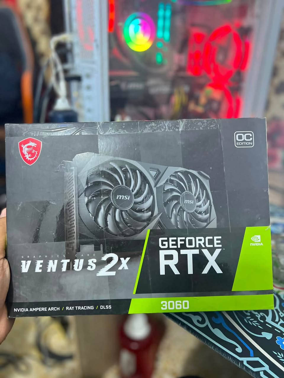 سلام عليكم
Pc للبيع مواصفاته
GPU 3060 MSI Ventus 2x oc 
M.B B450 AORUS ELITE
Ram 2*8 3600 FURY
CPU R5 3600
CPU LIQUID COOLER 240ml
M.2 500gb LEXAR
Ssd 128 نسيت برانده
Powe THERMALTAKE 650w
الكيس ما اعرف اسمه يجي بي خمس مراوح ٣ كيس وثنين كولر مال معالج القطع كله جديده ونضيفه وكله براندات قويه ما خال شي عادي وكراتين القطع موجوده تريد تجي تفحص مكاني ميسان اتريد توصيل هم متوفر *********** هذا رقمي او خاص سعره 950 وبيه مجال
