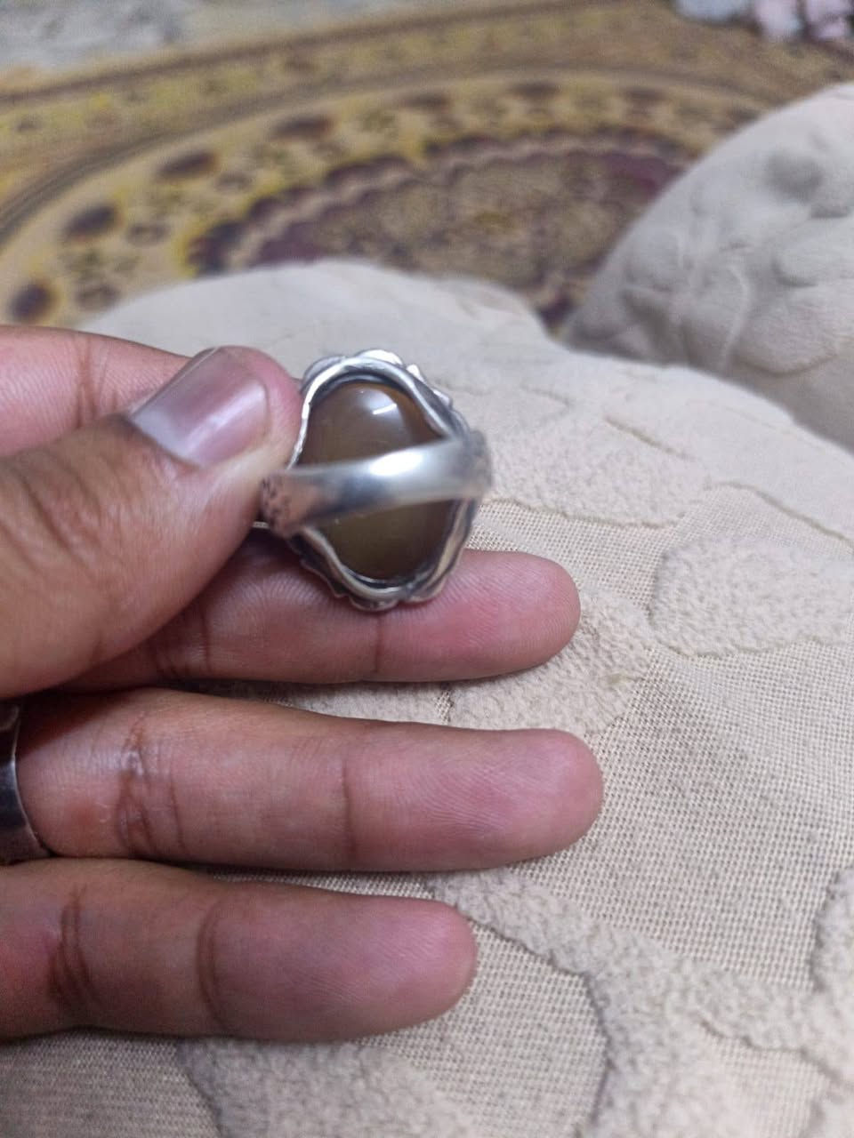 عقيق عسلي دخاني صياغة عراقي السعر 60الف بغداد ***********وتساب
