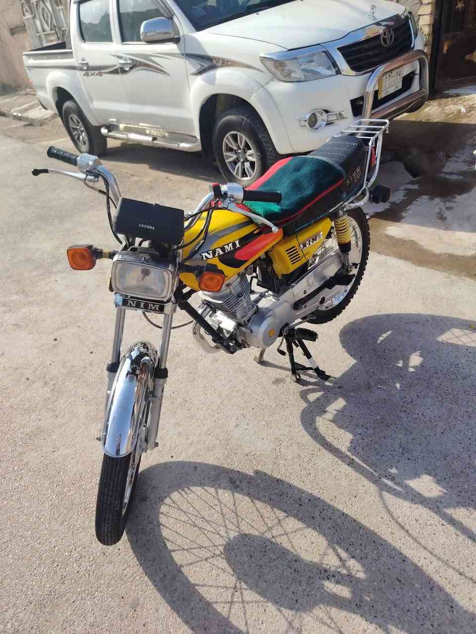 ما سلام عليكم دراجه اربعه كير امتياز لونها اصفر 💛 مكفوله مديل25 اوراق كامله مكفوله مكينه ما مفتوحه سعر 600وبيها مجال بصيط مكان بغداد نهروان *********** الرقم
