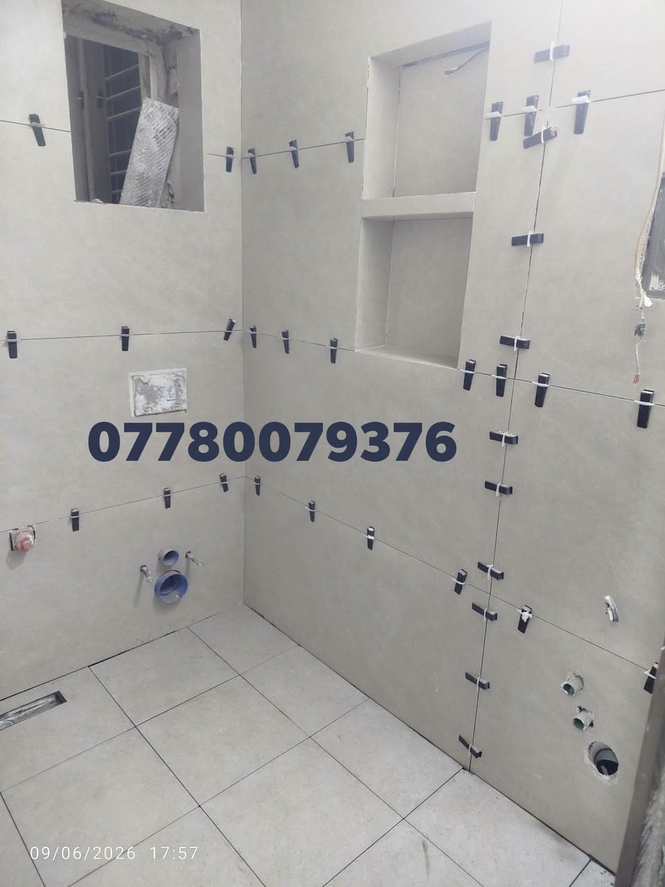 خلفه تطبيق بورسلين كاشي ومرمر تركيب درج متفرغ حاليا ***********

نص مكتوب في الصور:
- ***********
- 09/06/2026 17:58
- *********** 09/06/2026 17:57