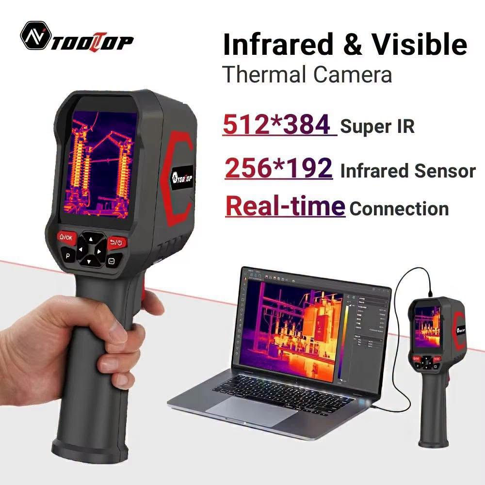 لا توجد تفاصيل

نص مكتوب في الصور:
- Real-time Temp Tracking Lowest Center Highest Area Temperature alarm
- TOOLTOP
- Infrared & Visible Thermal Camera
- 512*384 Super IR
- 256*192 Infrared Sensor
- Real-time Connection
- TOOLTOP ET693C Professional Thermal Imaging Camera Infrared resolution: 256x192 SUPER IR: 512x384
- Multiple Languages Available English French Spanish Portuguese German Polish Russian Arabic Japanese Korean Chinese (Simplified) Chinese (Traditional)
- Application Scenario
- The perfect tool for engineers, auto mechanics, construction workers and electrical inspectors
- Substation inspection
- Car Repair
- Insulator testing
- Equipment maintenance
- 3D Thermal Field Distribution Function Observe the product heat dissipation design from multiple dimensions, mostly used in architecture, industry, electronics, etc...
- Laser Positioning Indicator It can quickly locate the detection target and accurately find the key temperature measurement points in complex scenes, greatly improving the detection efficiency and accuracy.