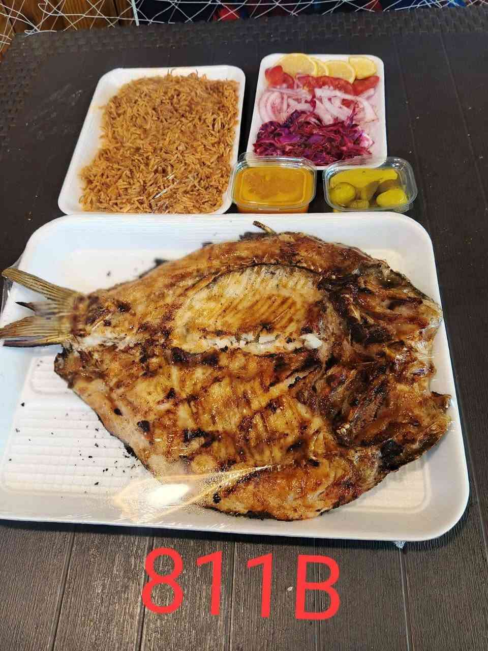 🔥🐟 اسماك ومشويات الصياد  🐟🔥
سمك مسكوف بغدادي أصيل على الحطب 🔥
طعم تراث بغداد ونكهة ما تنـتسى 😋
🍽️ الأسعار: 🐟 كيلو سمك مسكوف: 8.000 د.ع
🥗 مع مقبلات + تمن + عمبة
🐟 كيلو سمك حي: 6,000 د.ع
صينيه تمن مع سمك مقلي مع مقبلات ب16 مع التوصيل 
صينيه مع تمن وسمك مقلي مقبلات ب21 مع التوصيل 
🍗 دجاج على الفحم: 12,000 د.ع
🍲 مع مرق + تمن مشكل
🥖 خبز
📞 للطلب والاستفسار:
***********

🔥 أهلاً وسهلاً بكم… نكهة عراقية أصيلة تستاهل 
اسماك ومشويات الصياد

نص مكتوب في الصور:
- 811B
- دجاج شوي وشغله مرتب وطعمه يعجب خاطرج بسعر 12الف وتوصيل دخل بسمايه لف
- الصياد
