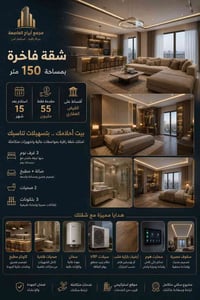 ابراج العاصمة • ١٥٠م • ٣غرف