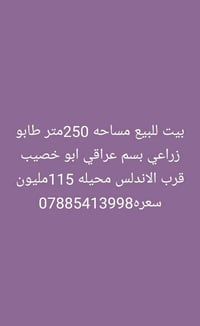 ابو خصييب • ٢٥٠م • بيت للبيع