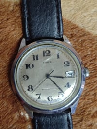 TIMEX • فينتج أصلي • حزام جلد أسود