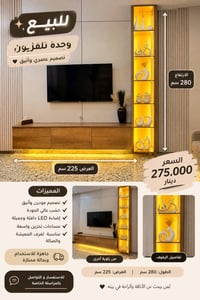 وحدة تلفزيون • مودرن • ٢٨٠×٢٢٥سم