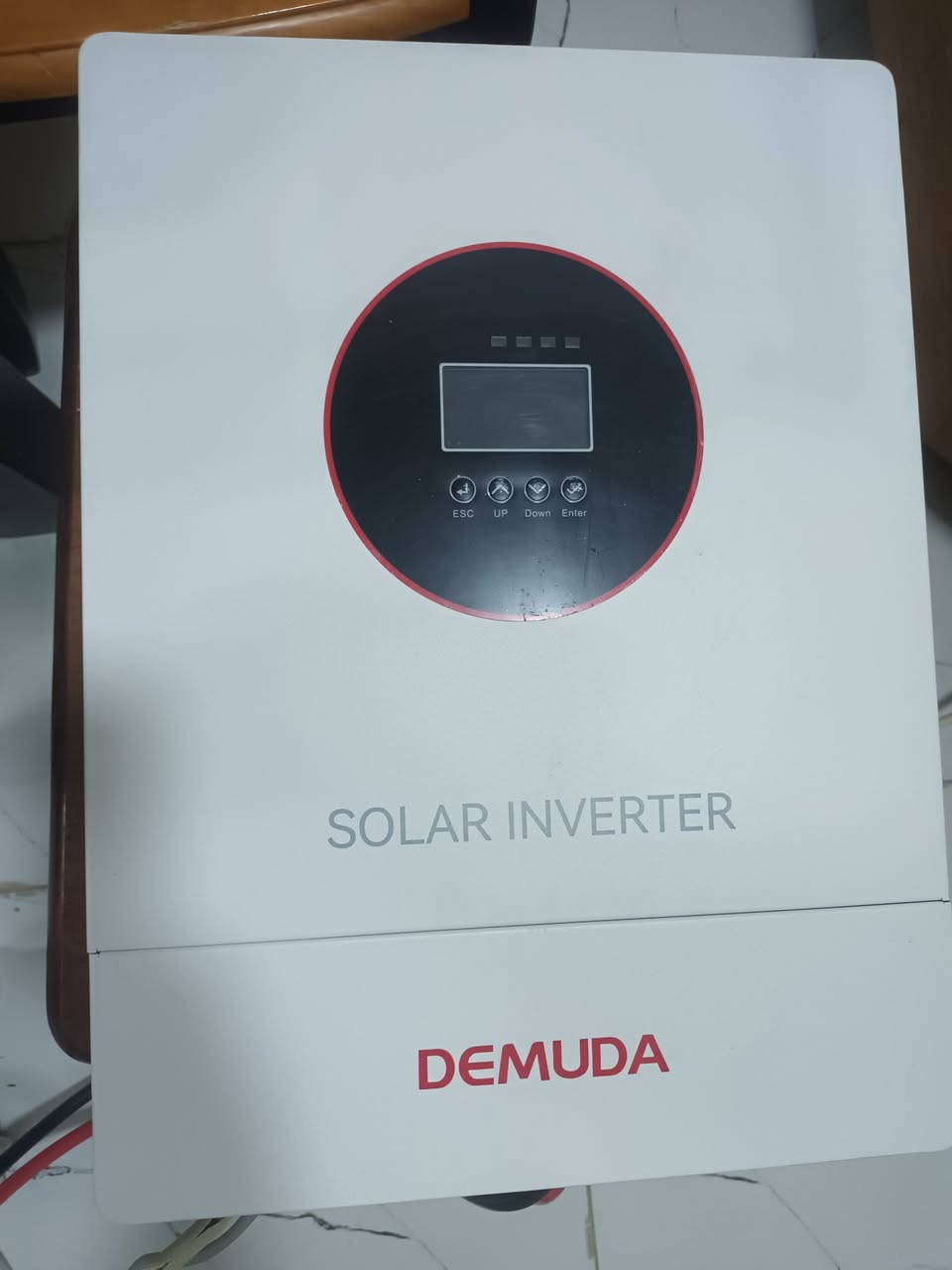 إنڤيرتر ( DEMUDA )
حجم  ( 6,2 ) KW
ضمان ( سنة ) إستبدال 
IP ( 54)

السعر ( 500 ) 

ملاحظة / معلومات الانڤيرتر. موجودة داخل الصور  .
رقم الموبايل 
***********
