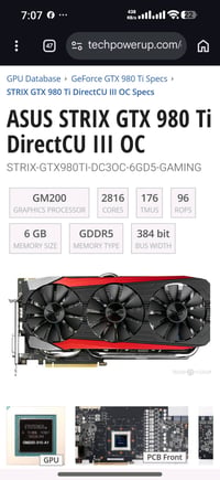 كرت شاشة • GTX 980 Ti • مستعمل