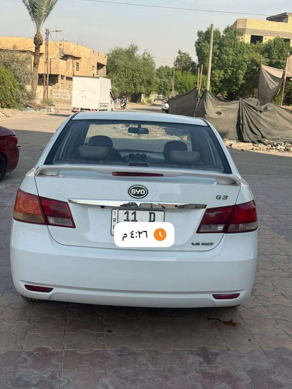 بي واي دي جي اثري اوتو رقم بغداد انكليزي الجديد ٢٠١٣
مابيها  اي نقص كير مكينه كله تمام تخم تاير جديد مكينه ١٨٠٠ كير أوتو داخل نظيف جداً كشنات جلد بلاد تحكم ستيرن فتحه كهرباء شاشه كامره سياره كلش نظيفه اشاير بلمري رسائل ترحيب مكان السياره حي العامل عالسريع الملحانيه قرب مسبح الرافدين موبايل *********** السعر ٤٩$
 وبيها مجال حك الجيه تحويل ثاني يوم

نص مكتوب في الصور:
- ٤:٢٥ م
- ٤:٢٦ م