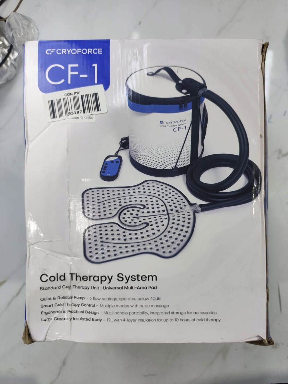 جهاز Cryoforce CF-1 الاحترافي جديد غير مستخدم 
❄️ Cold Therapy System | CF-1
جهاز علاجي احترافي مناسب للعيادات، مراكز العلاج الطبيعي والرياضيين، ويُستخدم للمساعدة على تقليل الألم والتورم بعد الإصابات والعمليات والتمارين.
 3 مستويات للتدفق
 عدة أوضاع للتحكم بالتبريد
 يحتوي على Universal Multi-Area Pad
خزان بسعة 12 لتر
 الجهاز كامل مع الباد + الأنابيب + وحدة التحكم المحول
للاستفسار تواصل على الخاص او واتساب ***********
