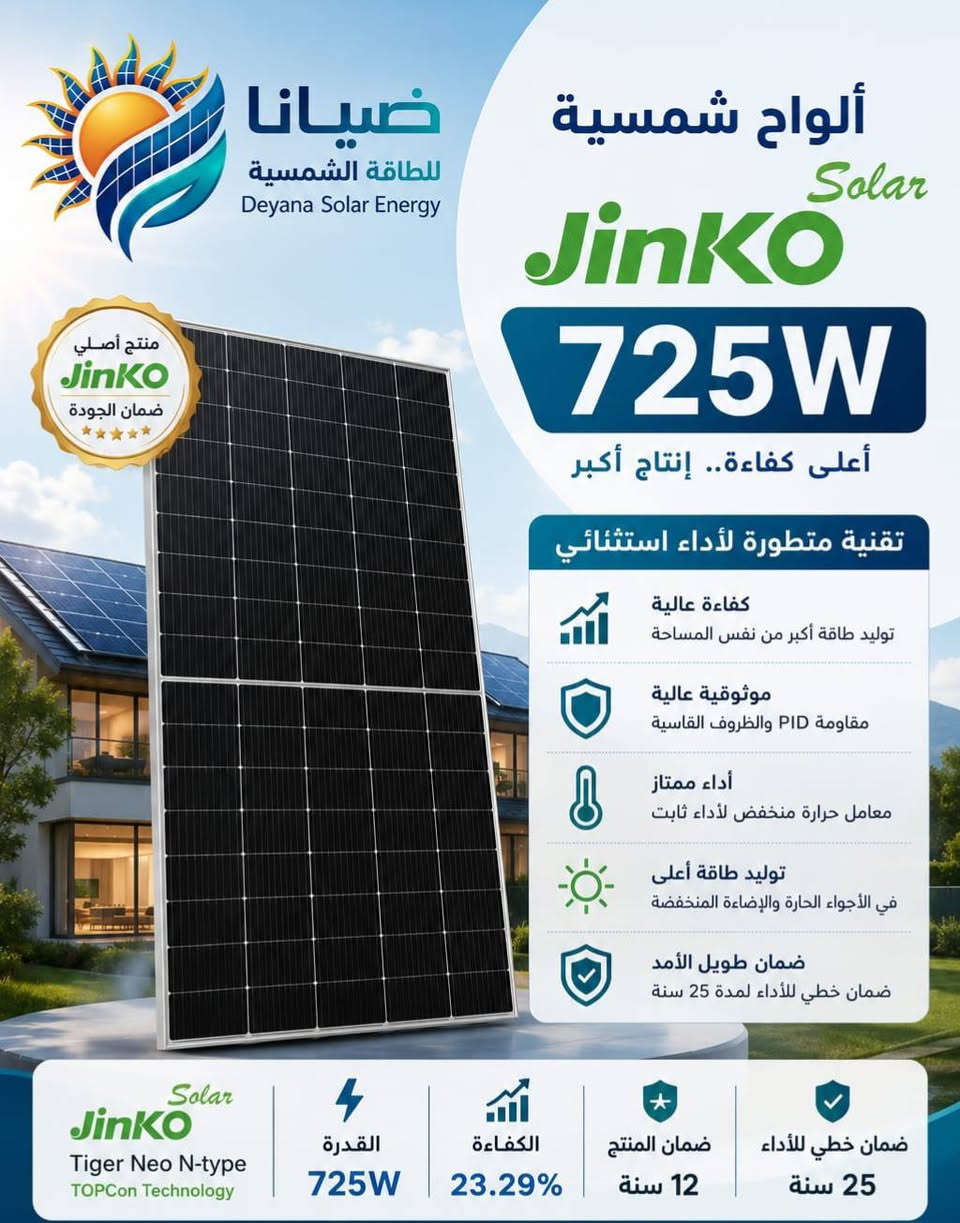 عروض حصرية و جديدة
الواح philadelphia 600w
Jinko 
620w
650w
720w
725w

انفيرترات 
Growatt 6kw
Deye 6kw off grid

بطاريات 
Must 5kwh 24v

Must 7.5kwh 24v

Chisage 8kwh 24v

Solplanet 5kwh 48v
فروعنا في بغداد الموصل كركوك ديلى الحلة و صلاح الدين

للتواصل و الاستفسار:
***********
