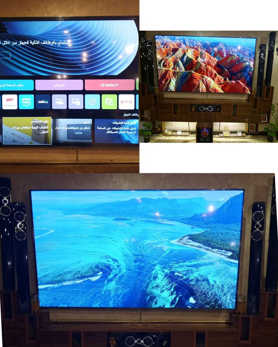 شاشه LG الوكاله حصرا حجم ٨٦ فول مواصفات استخدام شهرين مع الكارتون وسيستم صوت ٦ قطع ٥ سماعات مع السبوفر للتواصل *********** مكلف بالنشر
