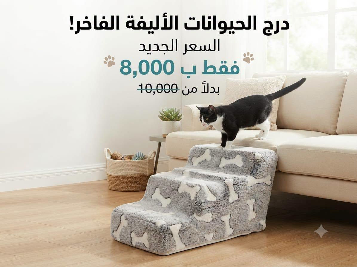 بيت قطط فاخر • درج للحيوانات • مدفأة يد ذكية