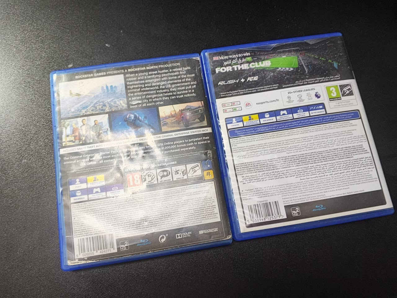 قرصين بلي 4
fc25النضافة 100%
GTA5النضافة 80%كما موضح بالصور
شرط الفحص ولا شخط موجود اذا لگيت شخط رجعهن بيد المندوب
سعرهن ثنينهن 50 مع التوصيل وبيهن مجال للطيبين
