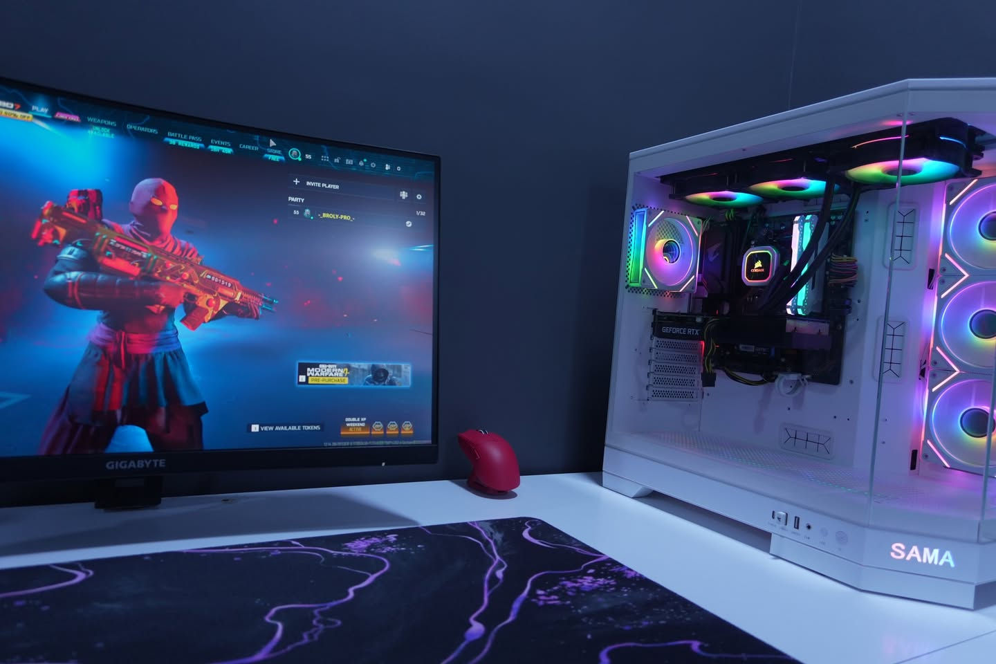 السلام عليكم حاسبة كاملة للبيع (مكاني بغداد) 

بورد B450m AORUS ELITE 

معالج R5 3600

كرت RTX 3060 TI

رامات 2x8 16GB

بور COOLER MASTER 600 W

كيس sama جديد وشاد وياه كت مراوح  

هارد M.2 500 GB

هارد hdd 2T يعني تخزين كامل ما تحتاج بعد تخزين

وشاشة GIGABYTE حجم 27 VA دقة 2K بتردد 165HZ الشاشة غنية عن التعريف شاشة رهيبة 

وياهة هدية:

كيبورد REDRAGON حجم 60%

وماوس باد حجم 90x40

وسماعة وايرلس picun g2 سماعة رهيبة تدعم 7.1 وشحنهة 90 ساعة افضل سماعة جربتهة لحد الان 

وستاند سماعة من fantech rgb 

وجويستك ps4

و مايك GAMING صوتة كلش نقي و واضح وبيه خاصية عزل 

كلهن هدية وية الحاسبة يعني ما تحتاج شي بعد سعر الحاسبة 1300 واذا تكول غالية رجائاً شوف الاسعار واحجي وبيهة مجال بسيط للشراي وهذا رقمي للتواصل واتس او اتصل رصيد اني بالخدمة ***********
