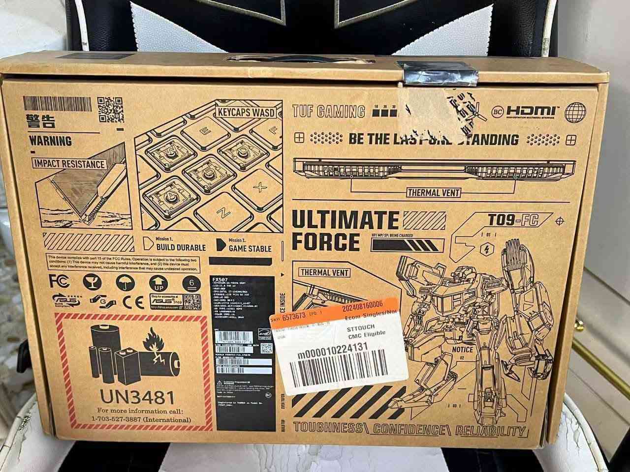 بكرت شاشة RTX 4070 140W
ASUS TUF Gaming F15 FX507

الموديل: FX507

المعالج: Intel Core i7-13620H

الشاشة: 15.6 إنج FHD WVA

كرت الشاشة: NVIDIA GeForce RTX 4070 Laptop GPU

ذاكرة الكرت: 8GB VRAM

الرام: 8GB DDR5 × 2 (يعني 16GB DDR5)

التخزين: 1TB PCIe Gen 4 SSD

النظام: Windows 11 Home

الشبكات: Wi-Fi 6 + Bluetooth

المنافذ: USB 3.2 + USB Type-C + USB 4.0

البطارية: 4 خلايا 90Wh

اللون: Mecha Gray

مكتبنا بغداد الأمين الثانيه متوفر توصيل 

تواصل واتساب فقط ((( *********** )))

ملاحظة* اعادة نشر ولد عله اساس يجي عليها من غير محافظة وما اجه...

