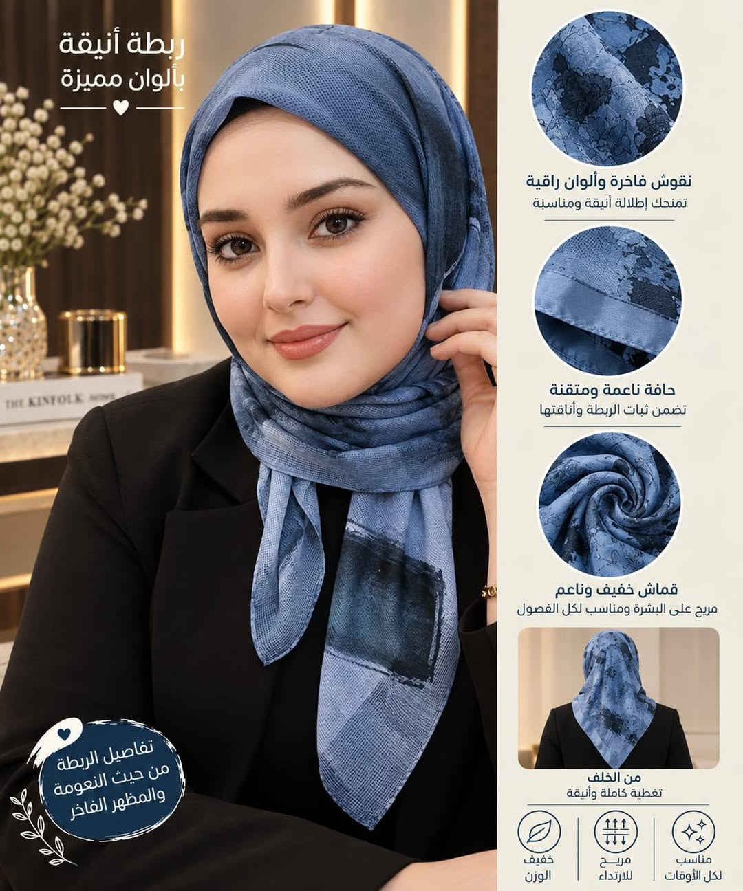 ربطات جرجيت ✨️ستن ✨️شيفون
  📏 القياس: 110سم
💰 السعر: 5,00 د.ع فقط 
متوفر توصيل

نص مكتوب في الصور:
- ربطة أنيقة بألوان مميزة نقوش فاخرة وألوان راقية تمنحك إطلالة أنيقة ومناسبة حافة ناعمة ومتقنة تضمن ثبات الربطة وأناقتها قماش خفيف وناعم مريح على البشرة ومناسب لكل الفصول من الخلف تغطية كاملة وأنيقة مناسب لكل الأوقات مريح للارتداء خفيف الوزن تفاصيل الربطة من حيث النعومة والمظهر الفاخر
- ربطة أنيقة بألوان مميزة
- نقوش فاخرة وألوان راقية تعطيكم إطلالة أنيقة ومناسبة
- حافة ناعمة ومتقنة تضمن ثبات الربطة وأناقتها
- قماش خفيف وناعم مريح على البشرة ومناسب لكل الفصول
- تفاصيل الربطة من حيث النعومة والمظهر الفاخر
- من الخلف تغطية كاملة وأنيقة
- مناسب لكل الأوقات
- مريح للارتداء
- خفيف الوزن
- ربطة أنيقة بألوان مميزة نقوش فاخرة وألوان راقية تعطيك إطلالة أنيقة ومناسبة حافة ناعمة ومتقنة تضمن ثبات الربطة وأناقتها قماش خفيف وناعم مريح على البشرة ومناسب لكل الفصول من الخلف تعطية كاملة وأنيقة مناسب لكل الأوقات مريح للارتداء خفيف الوزن تفاصيل الربطة من حيث النعومة والمظهر الفاخر
- تفاصيل الربطة
- حواف مزخرفة بأحجار لامعة
- بشكل أنيق وهادئ
- قماش الربطة
- قماش ستريج ناعم ومريح
- من الخلف
- تغطية كاملة وأنيقة
- مناسبة
- لكل الأوقات
- مريحة
- للارتداء
- خفيفة
- الوزن
- بسيطة .. ناعمة .. وتكمل جمالك ربطة جرجيت أناقة بسيطة .. لكل يوم القماش: جرجيت القياس: 105 سم (قياس مناسب ومريح) السعر: 5,000 دينار الترتيب: مرتبة وسهلة باللبس مميزات الربطة قماش جرجيت ناعم وخفيف ما يسبب حرارة ثبات عالي على الرأس مناسبة للدوام والمشاوير والمناسبات متوفرة بعدة ألوان حسب المتوفر للطلب والاستفسار راسلونا بالخاص قياس الربطة 105 سم 105 سم تفصيلة القماش من الخلف جودة .. راحة .. أناقة
- ربطة أنيقة بألوان مميزة نقوش فاخرة وألوان راقية تمنحك إطلالة أنيقة ومتناسقة حافة ناعمة ومتقنة تضمن ثبات الربطة وأناقتها قماش خفيف وناعم مريح على البشرة ومناسب لكل الفصول تفاصيل الربطة من حيث النعومة والمظهر الفاخر من الخلف تغطية كاملة وأنيقة مناسب لكل الأوقات مريح للارتداء خفيف الوزن
- ربطة أنيقة بألوان مميزة نقوش عصرية وألوان هادئة تمنحك إطلالة أنيقة ومختلفة حافة ناعمة ومتلقنة تضمن ثبات الربطة وأناقتها قماش خفيف وناعم مريح على البشرة ومناسب لكل الفصول من الخلف تغطية كاملة وأنيقة مناسب لكل الأوقات مريح للارتداء خفيف الوزن تفاصيل الروبة من حيث النعومة والمظهر الفاخر