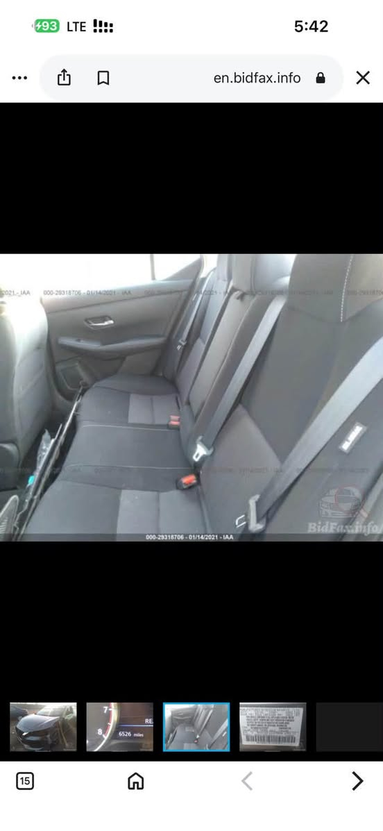 🚘 للبيع نيسان سنترا 2020 SV
✨ مواصفات SV

📍 الممشى: 125 ألف كم

📸 صورة الحادث موجودة ضمن الصور

🔍 الفحص متاح للجادين

💰 السعر: 120

📱 واتساب: ***********

📞 اتصال: ***********

نص مكتوب في الصور:
- 93 LTE 5:42 en.bidfax.info 000-29318706 - 01/14/2021 - IAA 15
- 93 LTE 5:42 en.bidfax.info 000-29318706 - 01/14/2021 - IAA BidFax.info 7 RE 6526 miles 15