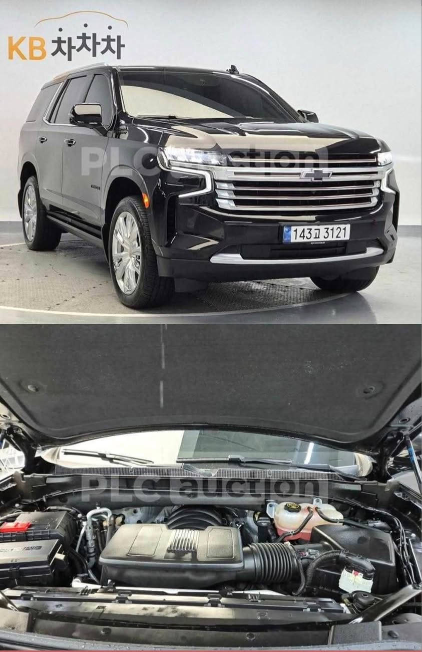 🚘 Chevrolet Tahoe High Country 2023 🖤
🔥 استيراد خاص | Black Top | Clean Title
📍 ديالى – الخالص
📏 ماشية 11,000 ميل فقط

⚙️ المواصفات:
• محرك 6.2L V8 بقوة 420 حصان
• گير 10 سرعات أوتوماتيك
• دفع رباعي 4WD
• نظام Magnetic Ride Control
• جنوط هاي كانتري 22 إنچ
• إضاءة LED
• كاميرات HD Surround Vision
• مرآة خلفية بكاميرا
• شاشة وسطية 10.2 إنچ
• شاشة عدادات رقمية 12.3 إنچ
• Head-Up Display
• نظام صوت Bose فاخر
• داخلية جلد High Country
• مقاعد أمامية تبريد وتسخين
• مقاعد الصف الثاني تسخين
• دوسات كهربائية
• صندوق كهربائي يفتح بالحساس عن طريق الرجل
• 3 صفوف
• حساسات وكاميرات ركن
• Apple CarPlay و Android Auto
• مواصفات High Country كاملة

✨ سيارة نظيفة ومميزة، ومواصفاتها كاملة.

📍 ديالى
📞 ***********

نص مكتوب في الصور:
- PLC GROUP
- KB차차차
- KB차차차 PLAUCTION KB차차차 PLAUCTION
- KB 차차차
- KB차차차 PL auction auction