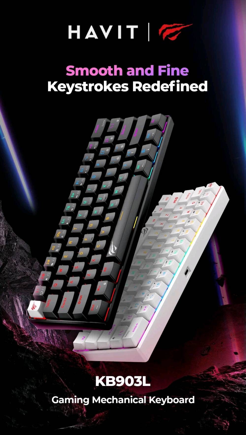 توفر ب لونين ابيض و اسود 🎮 Havit KB903L – كيبورد ميكانيكي Gaming بحجم 61 مفتاح

حجم صغير، أداء سريع، وتصميم مخصص للألعاب 🔥

⚡ أبرز المميزات:
• 61 مفتاح بتصميم مدمج
• مفاتيح ميكانيكية سريعة الاستجابة
• Anti-Ghosting للضغط على عدة مفاتيح معًا
• إضاءة خلفية متعددة الأوضاع
• Keycaps متينة بتقنية Dual-Color Injection
• عمر المفاتيح يصل إلى 50 مليون ضغطة
• كابل USB قابل للفصل
• تصميم مناسب للألعاب والمكتب

📏 المواصفات:
• الأبعاد: 291 × 101 × 39 مم
• الوزن: 559 غرام
• طول الكابل: 1.8 متر
• الاتصال: USB سلكي
• عدد المفاتيح: 61
• لون السوج: احمر - red


🎯 KB903L — حجم مدمج وأداء Gaming عملي. تواصل وتساب ***********