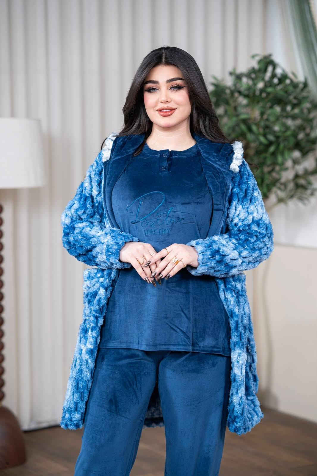 بجامة شتائي • مخمل سوفت • مقاس L-3XL