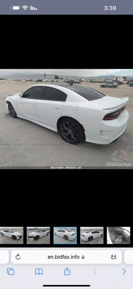 GT 2019
قطعة مميزة لونين بلاد
جي تي
بصمة
محرك V6 3600
تو ويل
ويل 20 روهانة
ماشية 79 الف ميل قابل للزيادة
شاشة جبيرة
تشغيل عن بعد سوبر تراك باك
صور الحادث مرفقة ورقم الشاصي
بدون ايرباك
بيها صبغ بنيد وجاملغ
السعر ب 250 $
مكانها بغداد 
***********

نص مكتوب في الصور:
- Free bid history copart and iaai » Dodge » Charger »
- Dodge Charger Gt 2019 White 3.6L vin:
- 2C3CDXHG3KH754184
- Dodge Charger Gt 2019
- White 3.6L vin:
- 000-27825061 - 06/08/2020 - IAA
- BidFax.info
- Final bid: $15325
- Auction: IAAI Timed
- Lot number: 27825061
- en.bidfax.info
- 3:39 000-27825061-06/05/2020 - IAA BidFax.info en.bidfax.info
- 3:39 BidFax.info 000-27825061 - 06/05/2020 - IAA en.bidfax.info
- 3:39 en.bidfax.info 000-27825061 - 06/05/2020 - IAA
- BidFax.info 3:39 000-27825061-06/05/2020 - IAA en.bidfax.info ٤٤
- 3:39 en.bidfax.info