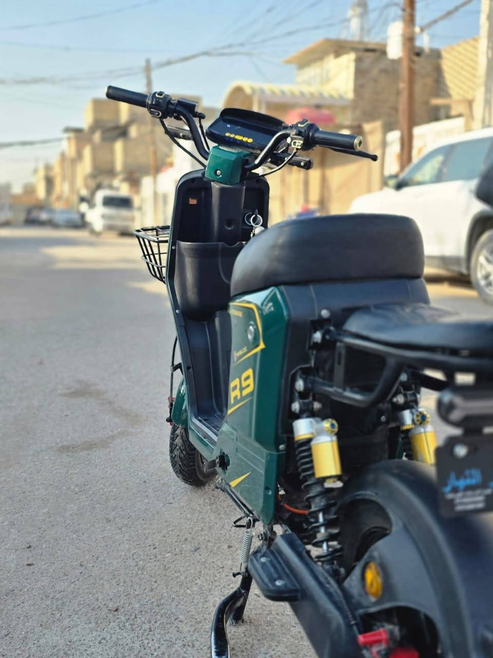 السلام عليكم 
دراجه نوع  R9
2026
جاهزه اشاير بك وامام لايت عالي وعتيادي ونشره الوان
نظام R رجوع للخلف 
نظام p وقف مستمر  
بلوتوث 
ملف 1500 واط 
سرعه 109

سعر 450 وبيه مجال رقم الهاتف ***********
مكاني نجف
