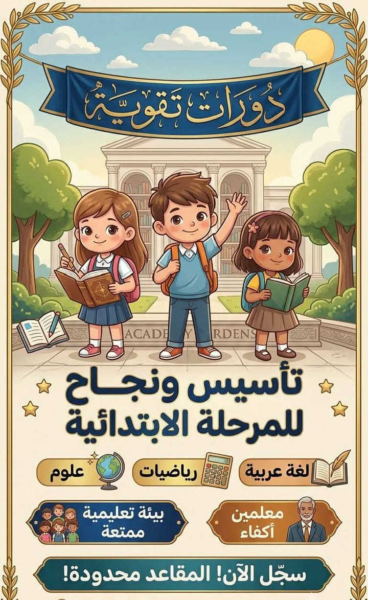 ​🎒 لأن التأسيس الصح.. هو سر التفوق!      (حي الحكيم) 🎓
***********

