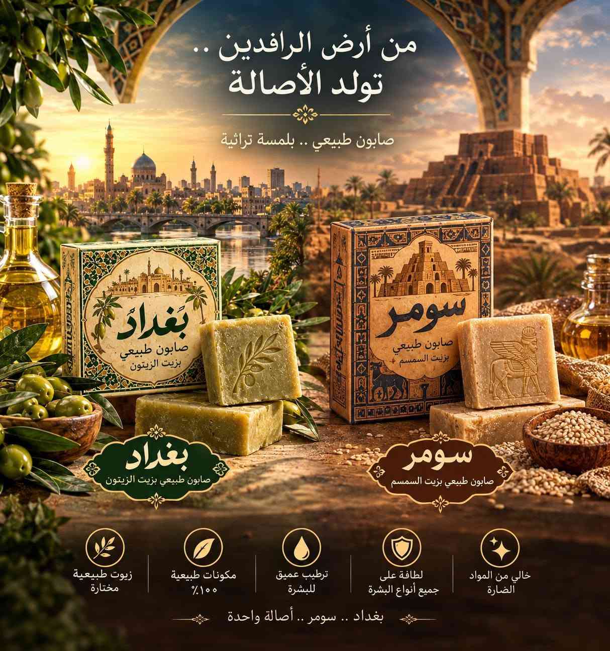 صابون طبيعي • زيت الزيتون • مرطب جسم